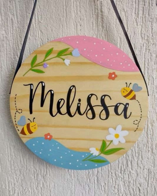 Hanging Wooden log painting 8inch