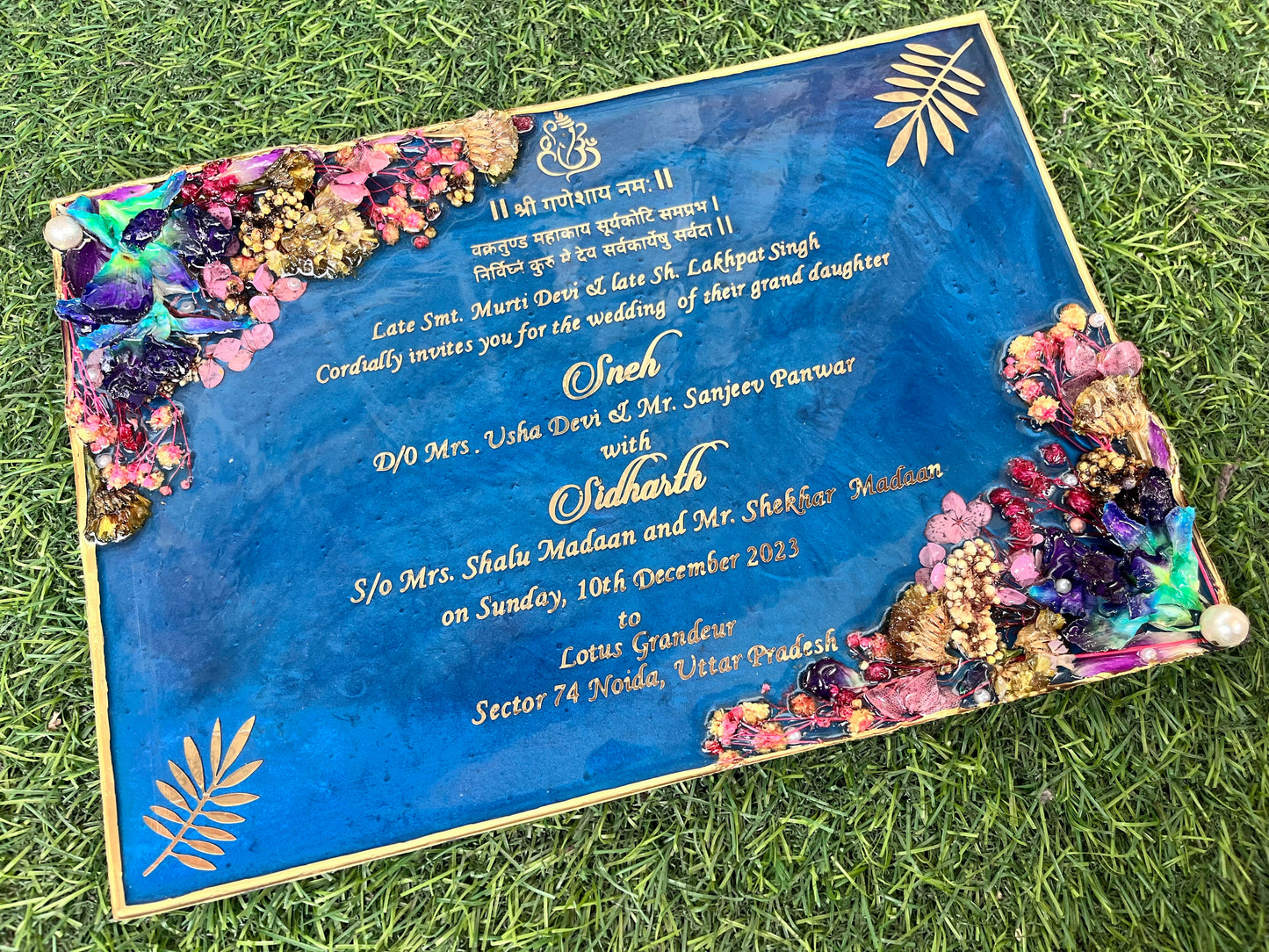 Resin Wedding Card