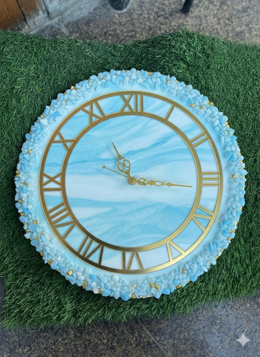 Resin marble clock