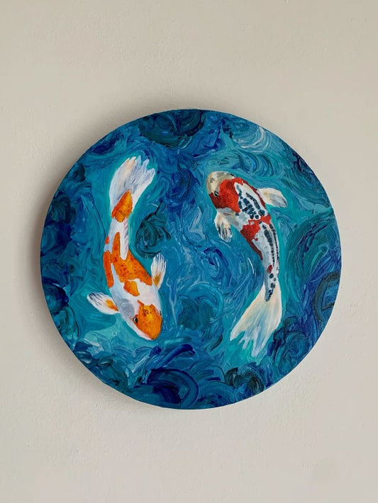 Round canvas painting