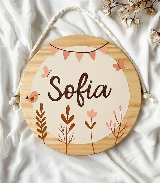 Hanging Wooden log painting 8inch